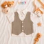 Set Gile Bé Trai Phong Cách Hàn Quốc, Bộ Áo Sơ Mi Kẻ Kèm Gile Và Quần Dài Thanh Lịch Cho Bé Liena’s Closet