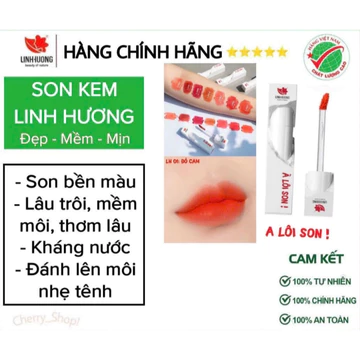 Son Kem Linh Hương, Son Kem À LÔI SON Linh Hương, son dưỡng môi mềm mịn, kháng nước, thơm lâu
