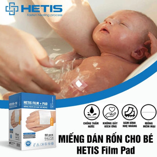 [GẠC MẸ & BÉ] Combo Gạc Mổ Sau Sinh Và Gạc Rốn Em Bé Hetis Film Pad Chống Nước Thoáng Khí