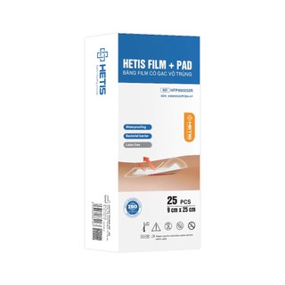 [GẠC MẸ] Combo 10 miếng Gạc Chống Thấm Nước Sau Sinh Hetis Film Pad 9x25cm Bảo Vệ Vết Mổ Thoáng Khí