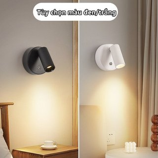 OOKAS Đèn LED từ tính cảm ứng, xoay 360°, đế nam châm, 3 màu điều chỉnh, dùng cho đầu giường, tủ bếp