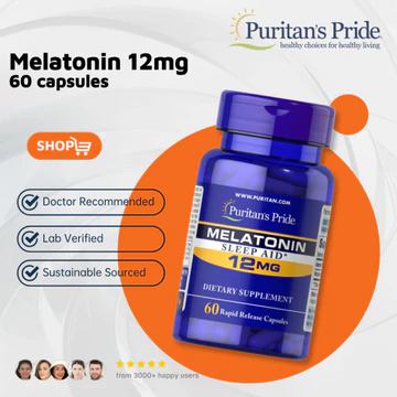 Viên Nang Melatonin 12mg Siêu Mạnh (60v) Giải Pháp Tối Ưu Cho Người Mất Ngủ Nặng