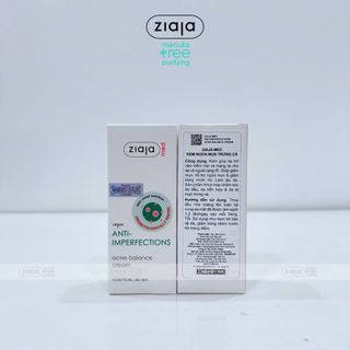 Kem Dưỡng Ngừa Mụn Trứng Cá  Ziaja Med Anti-imperfections Dermatological Formula Acne Balance Cream 50ml