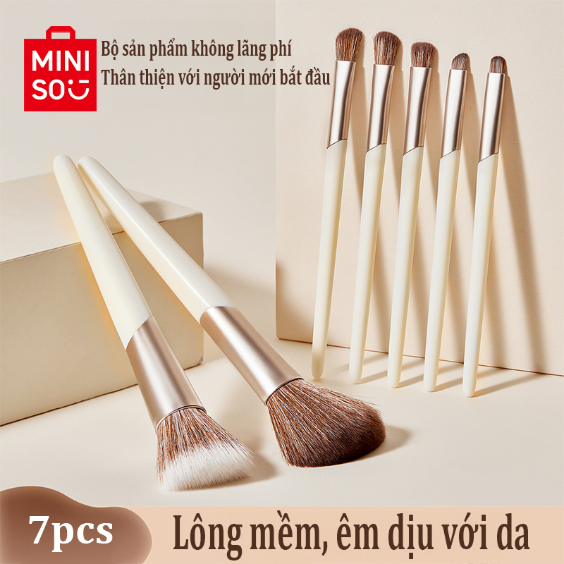MINISO 7 Chiếc Cọ Trang Điểm Bộ cây cọ phấn phủ, má hồng, màu mắt