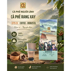 Cà Phê CF15 S1 250gram Rang Xay Nguyên Chất – Robusta Đậm Đà | Cà Phê Người Lính