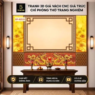 Tranh 3D giả vách CNC giả trúc chỉ phòng thờ trang nghiêm, mẫu mã đa dạng