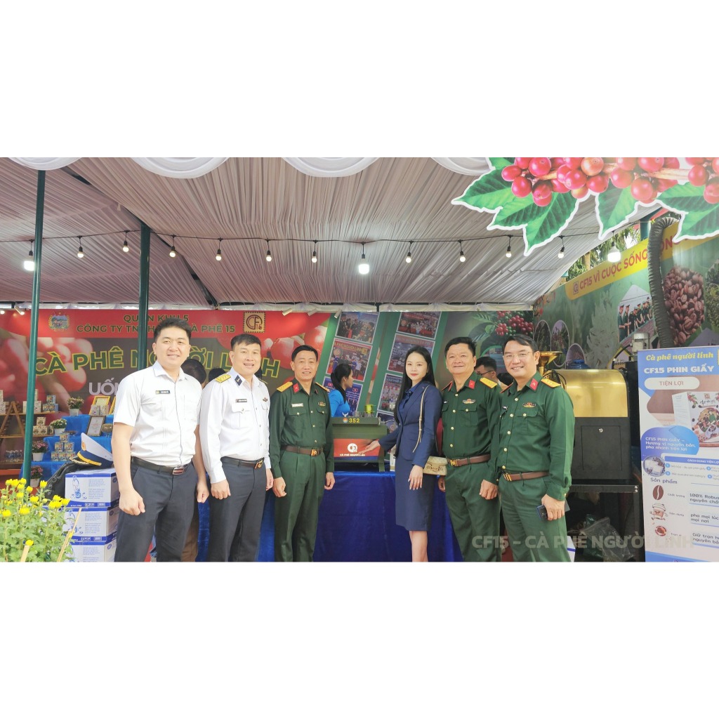 Cà Phê Phin Giấy - Hộp 5 Gói - CF15 Cà Phê Người Lính ( Robusta Nguyên Chất)