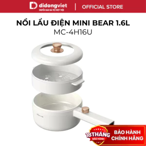 Nồi Điện Đa Năng Bear 1.6L DRG-P16M2 (MC-4H16U) - 700W, Kèm Khay Hấp, Chống Dính - Hàng Chính Hãng