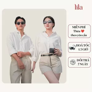 Áo sơ mi nam nữ dài tay Heartshirt LILA form suông vải Oxford Premium không nhăn trẻ trung, Hàn Quốc