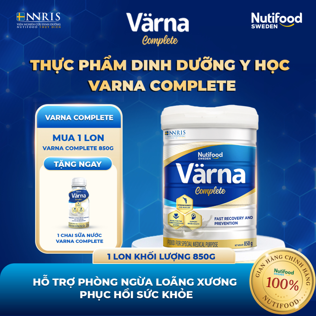 Sữa Bột Varna Complete (850g) - Hỗ Trợ Giảm Đau Nhức Xương Khớp, Hồi Phục Thể Trạng, Sức Khỏe