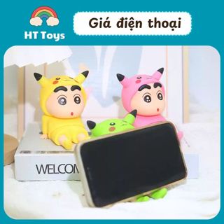 Giá Đỡ Điện Thoại Shin Cậu Bé Bút Chì Dễ Thương Decor Bàn Học Kèm Mô Hình Mini Cute HT Toys