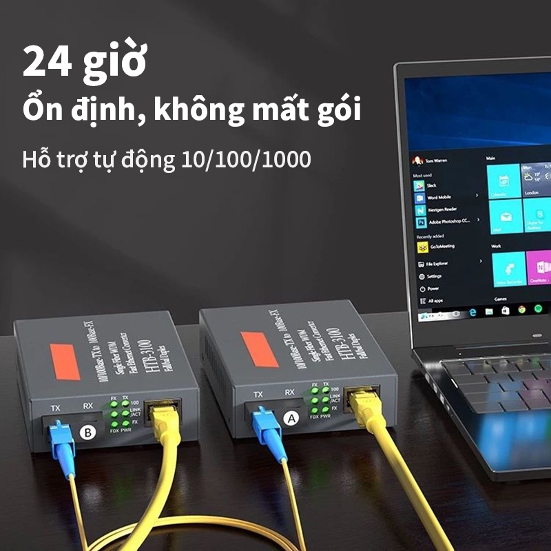 Bộ Chuyển Đổi Quang Điện, Converter Quang 10/100Mb, 1000Mb 1 Sợi Quang Và 2 Sợi Quang Netlink - Bảo Hành 12 Tháng