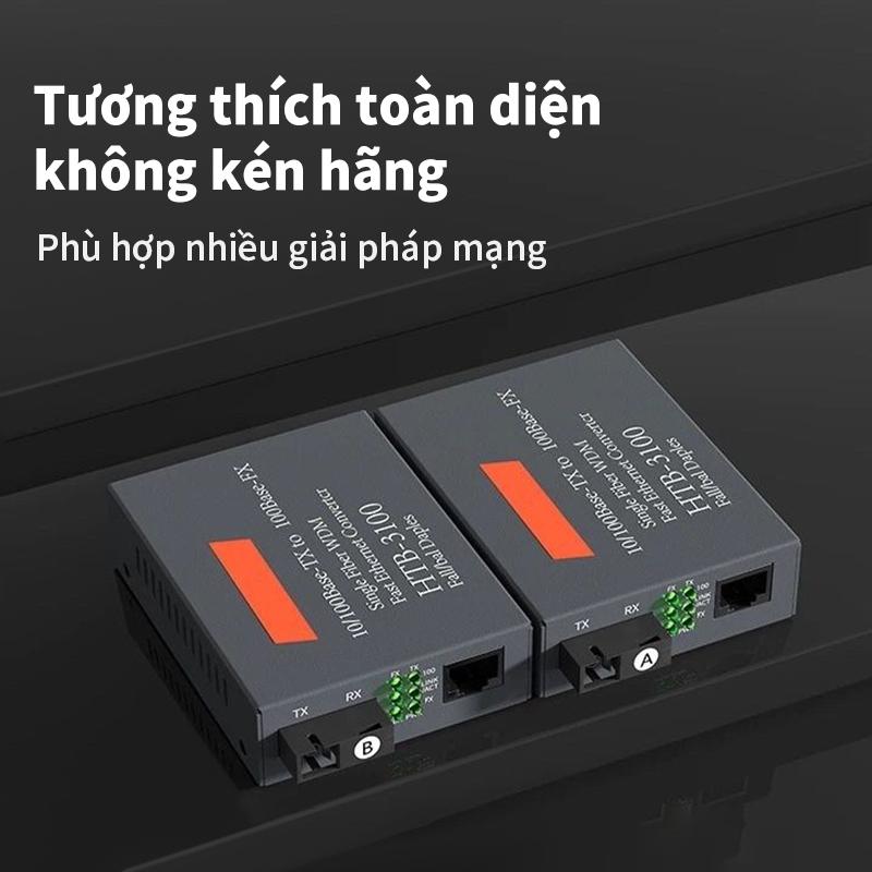 Bộ Chuyển Đổi Quang Điện, Converter Quang 10/100Mb, 1000Mb 1 Sợi Quang Và 2 Sợi Quang Netlink - Bảo Hành 12 Tháng