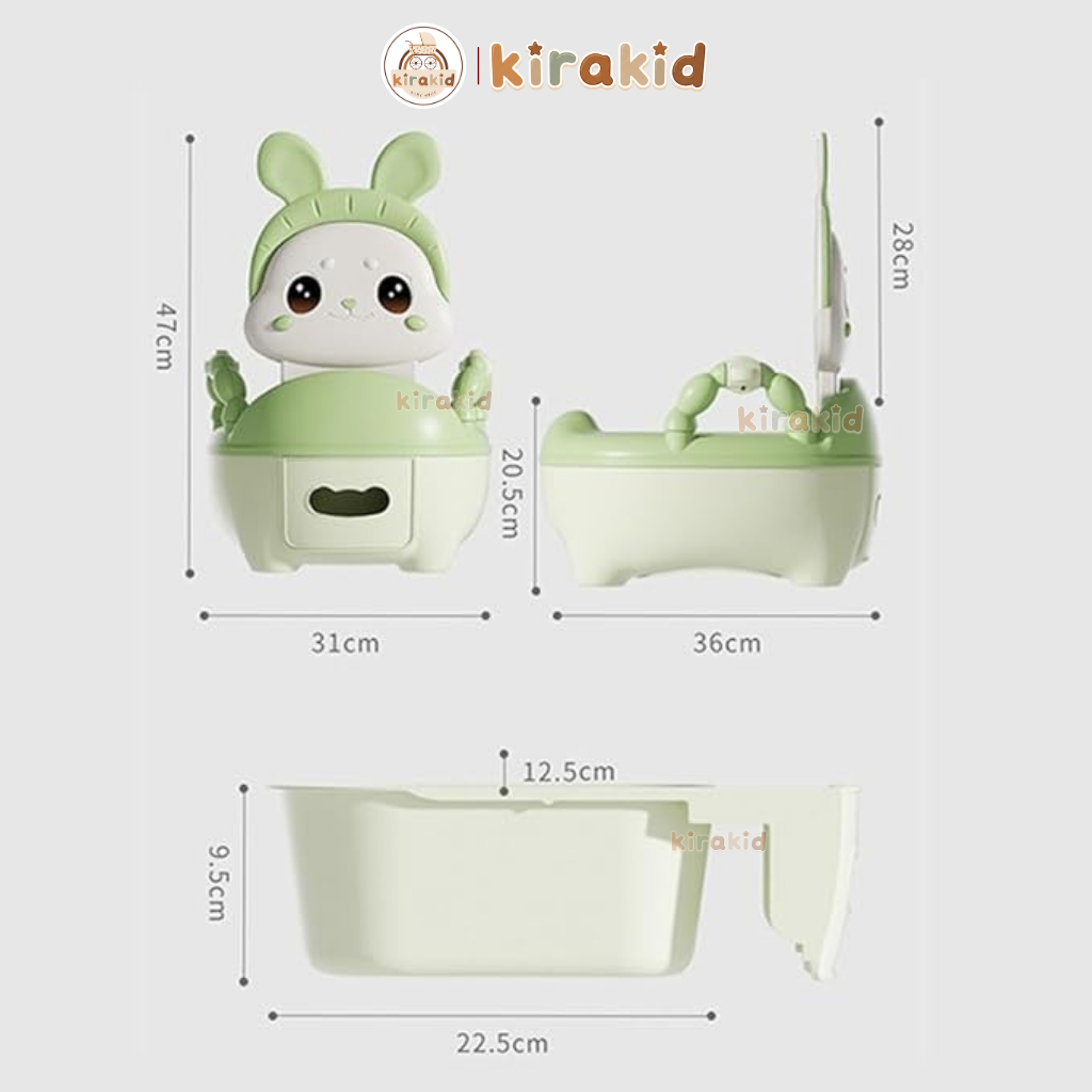 [Kèm cọ rửa mini] Bô Vệ Sinh Hình Vịt, Hình Thỏ, WC  Siêu Đáng Yêu Cho Bé Từ 6 Tháng Đến 5 Tuổi
