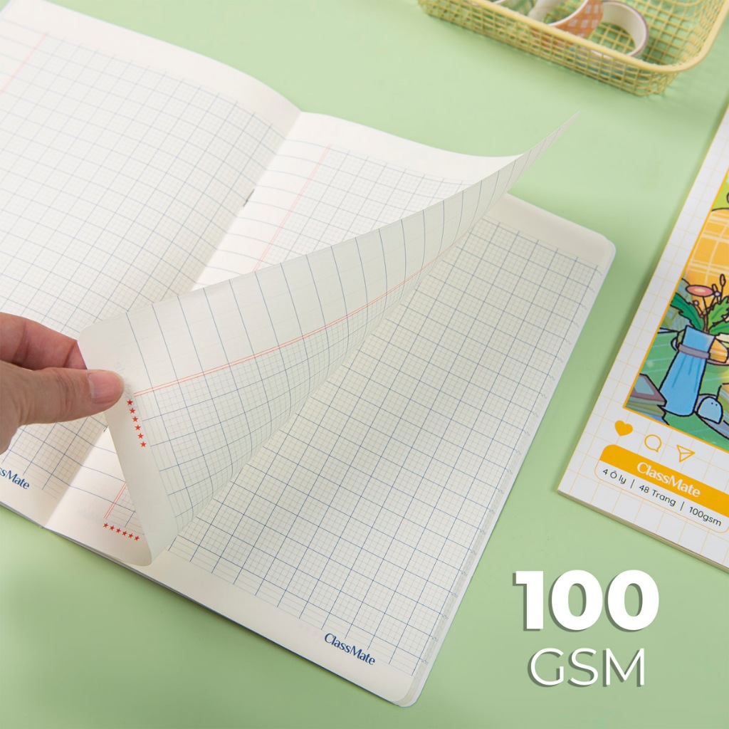 Vở Ô Ly Cấp 1 Miền Bắc Classmate Vở 4 Ô Li 2.5x2.5mm 100gsm, 48 Trang, Giấy Chống Loá Không Thấm Mực Sang Trang Sau