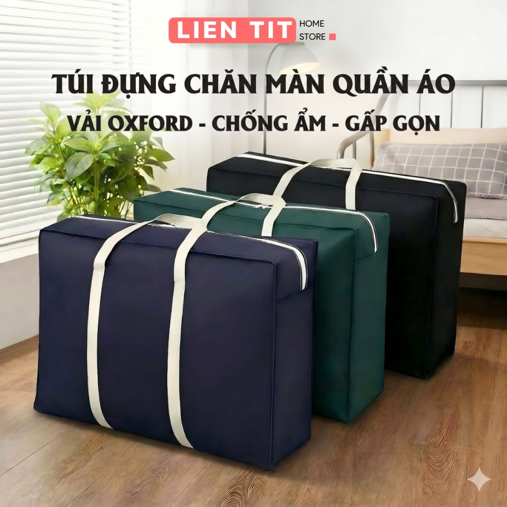 Túi Vải Đựng Đồ Du Lịch Chống Bụi Chống Ẩm Mốc Tốt, Túi Đựng Quần Áo, Chăn Màn Chất Vải Dày Dặn