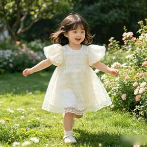 Váy Bé Gái Voan Thêu Hoa Công Chúa LC1488 Bồng Bềnh Dễ Thương Lennco Size 1-10Y (8-34kg)