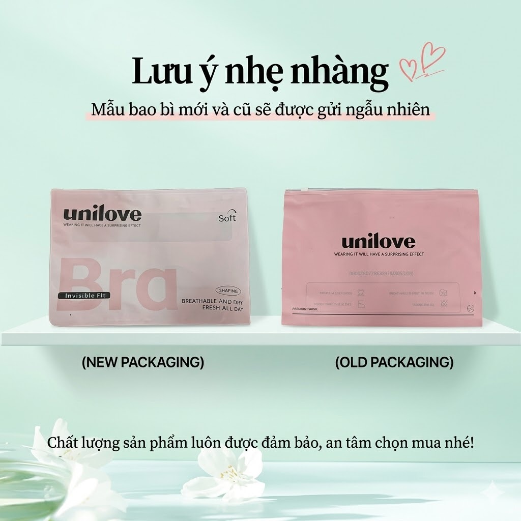 Bra Áo Lót Su Sợi Bạc Hà Mát Lạnh Unilove Không Mắc Cài & Gọng Dây Mảnh Kim Tuyến Mút Mỏng Hè 6338