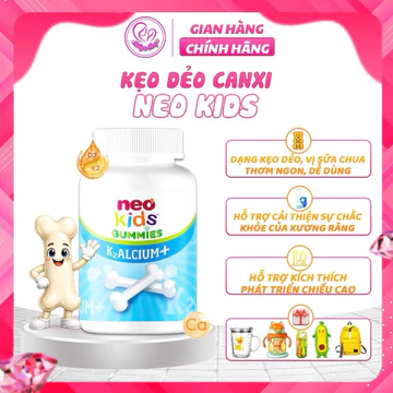 Canxi Gummies Neo kids cho bé từ 3 tuổi - Bổ sung canxi, tăng chiều cao, không táo bón, kẹo dẻo dễ ăn chính hãng