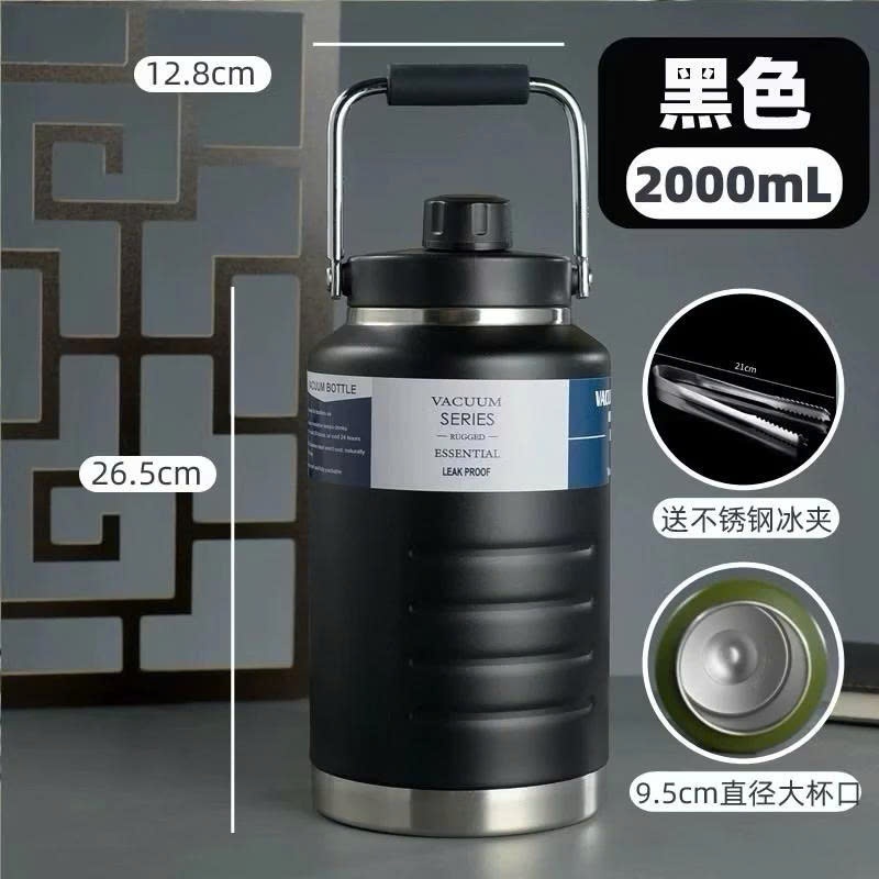 Bình Giữ Nhiệt BOTTLE Dung Tích Lớn 2000ml/1500ml inox 304 CÓ quai sách KHÔNG ỐNG HÚT