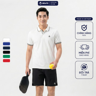 Áo Polo Nam Winfit chất vải thể thao 87% Nylon mềm mịn, co giãn, Form Regular thoải mái, họa tiết bo viền WPL002