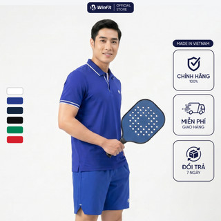 Áo Polo Nam Winfit chất vải thể thao 87% Nylon mềm mịn, co giãn, Form Regular thoải mái, họa tiết bo viền WPL002