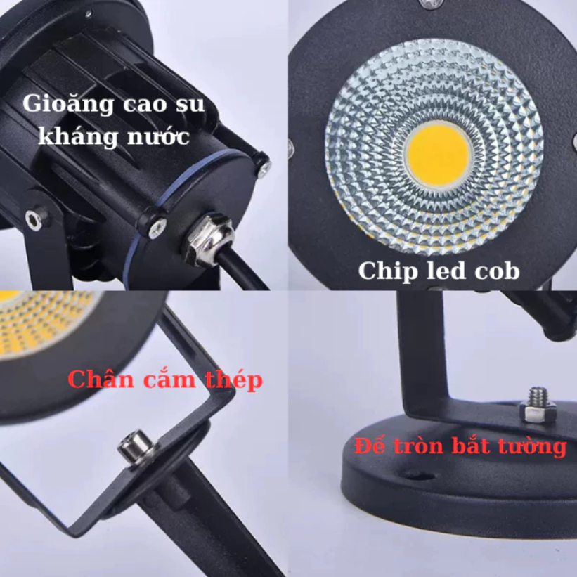 Đèn rọi cây chiếu sáng cây cảnh 12w 220v vỏ thép trang trí sân vườn tiểu cảnh kháng nước ngoài trời