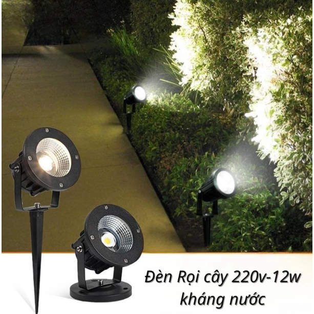 Đèn rọi cây chiếu sáng cây cảnh 12w 220v vỏ thép trang trí sân vườn tiểu cảnh kháng nước ngoài trời