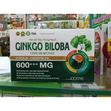 Ginkgo Biloba cere brainmax bổ não thông mạch Hộp 100 viên.