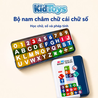 Bộ Nam Châm Chữ Cái Chữ Số Kidtoys 40 Chi Tiết - Đồ Chơi Giáo Dục Kèm Hộp Sắt Cho Bé Học Chữ Và Số