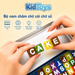 Bộ Nam Châm Chữ Cái Chữ Số Kidtoys 40 Chi Tiết - Đồ Chơi Giáo Dục Kèm Hộp Sắt Cho Bé Học Chữ Và Số