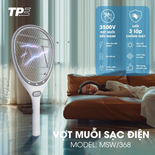 Vợt Muỗi Sạc Điện TPE MSW 368 3500V – Tích Hợp Đèn LED chiếu sáng | thietbidienelec68