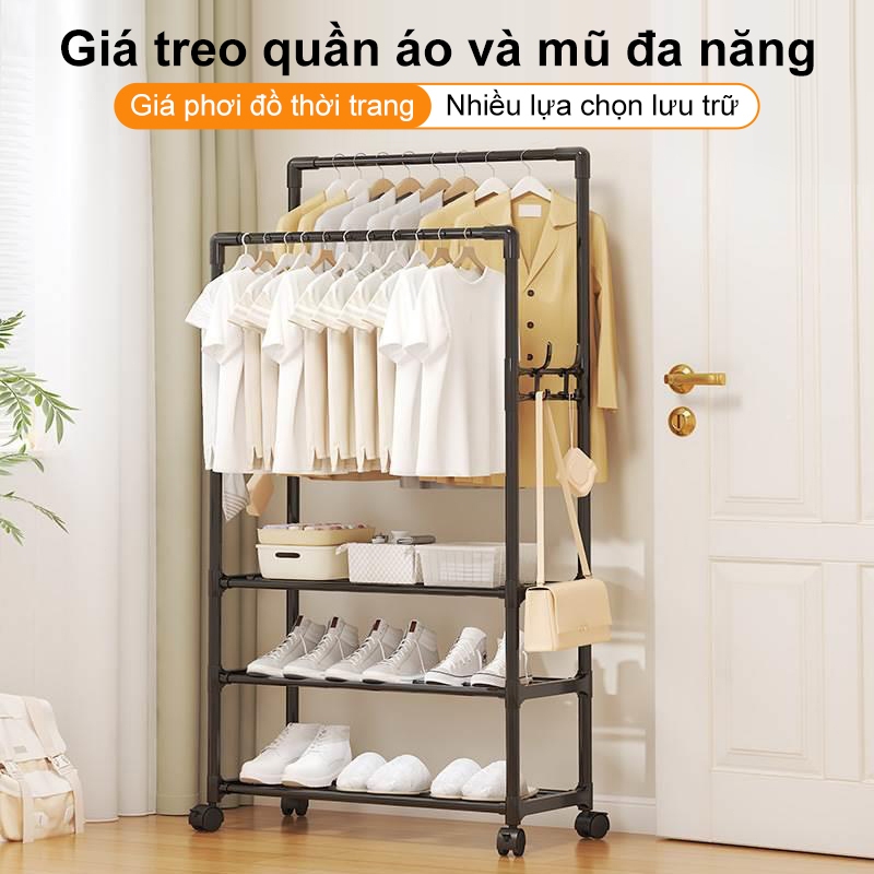 𝐎𝐥𝐢𝐟𝐞 Kệ Đựng Đồ Đa Năng Mẫu Mới Kệ Để Giày Dép Công Suất Lớn Xào Đồ Treo Quần Áo Có Bánh Xe Giá Để Giày Và Mũ