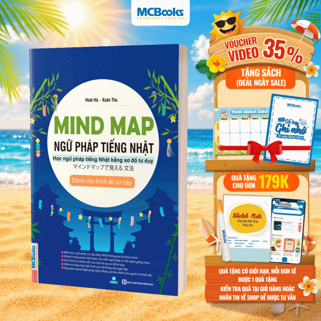 Sách - Mindmap Ngữ pháp tiếng Nhật - Học ngữ pháp tiếng Nhật bằng sơ đồ tư duy - Dành cho trình độ sơ cấp
