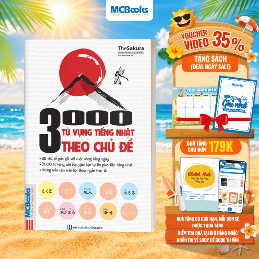 Sách - 3000 Từ Vựng Tiếng Nhật Theo Chủ Đề - MCBooks