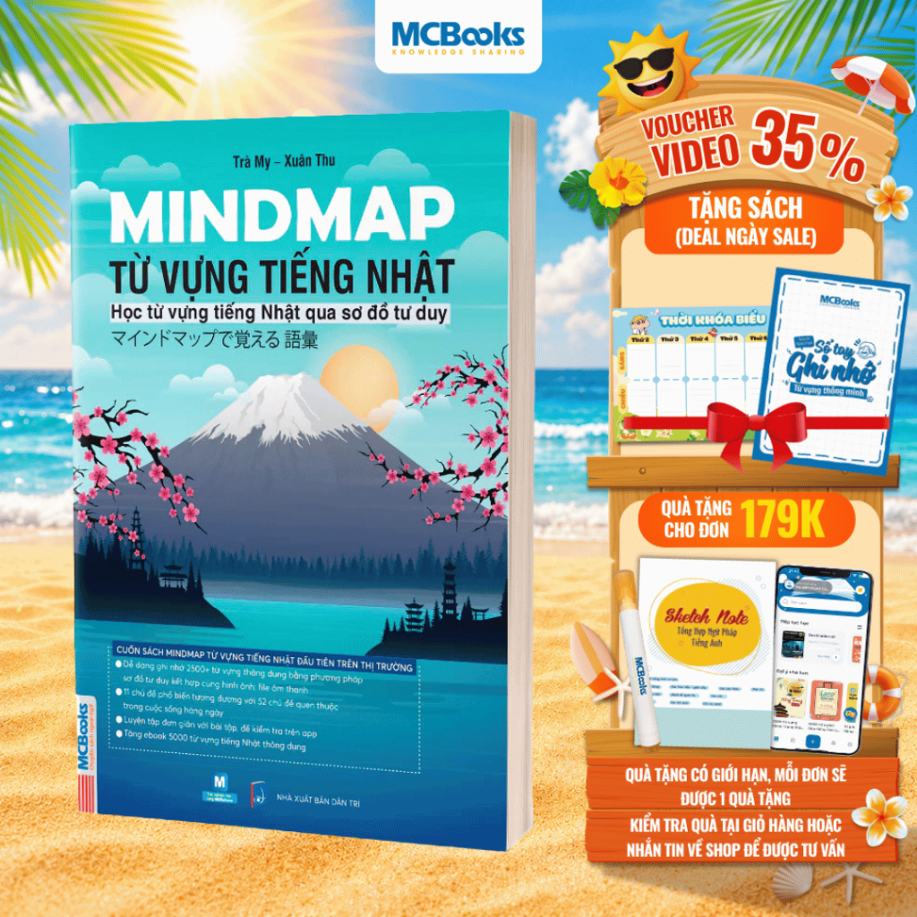 Sách - Mindmap Từ vựng tiếng Nhật - Học từ vựng tiếng Nhật qua sơ đồ tư duy