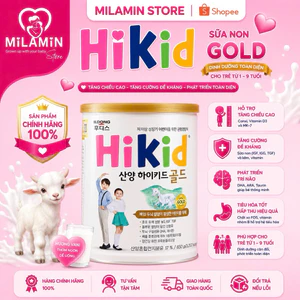 Sữa HiKid Sữa Bột Tăng Chiều Cao Phát Triển Não Bộ Hỗ Trợ Tiêu Hóa Dành Cho Bé Từ 1 - 9 Tuổi Lon 650g.