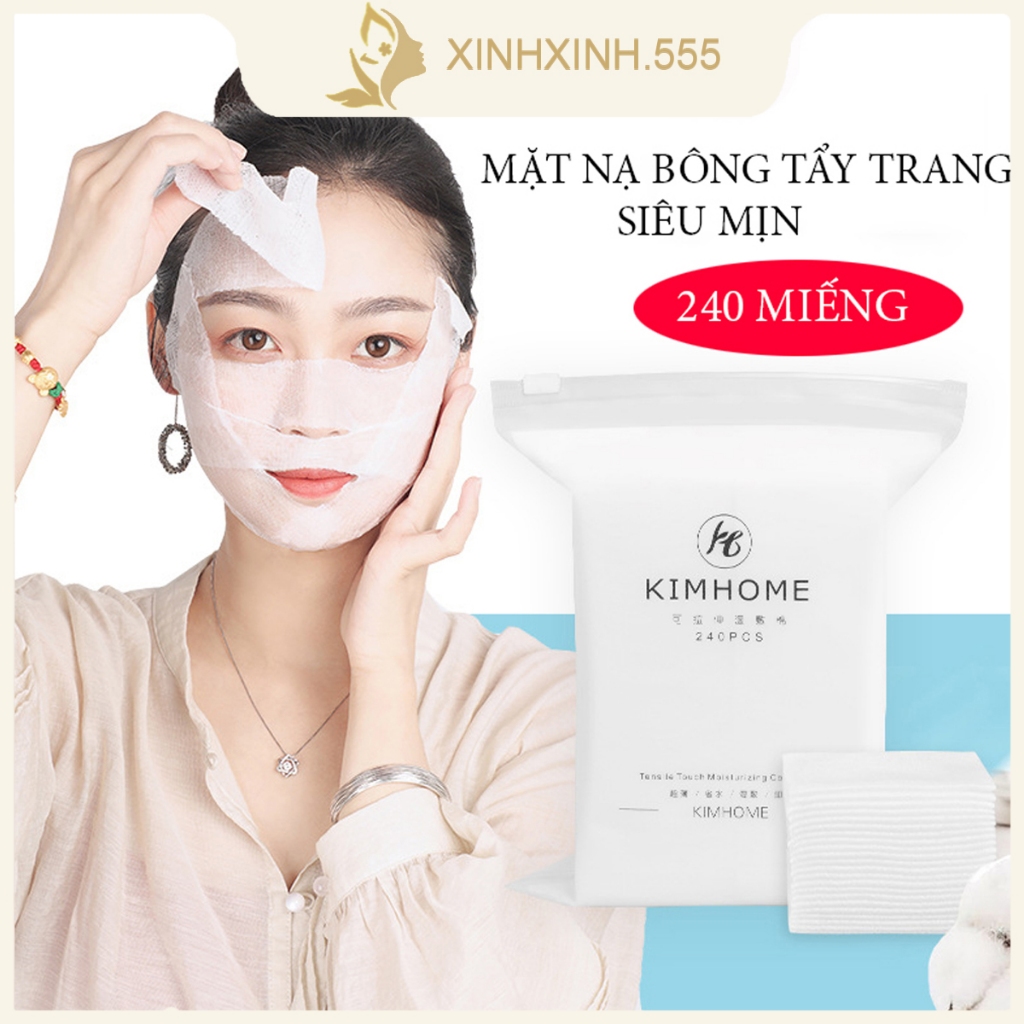 Bông tẩy trang cotton, MUMMI  Đắp Lotion Mask Mặt Nạ Toner 50-240 miếng,co giãn,dưỡng ẫm,miếng bông mỏng siêu mịn.