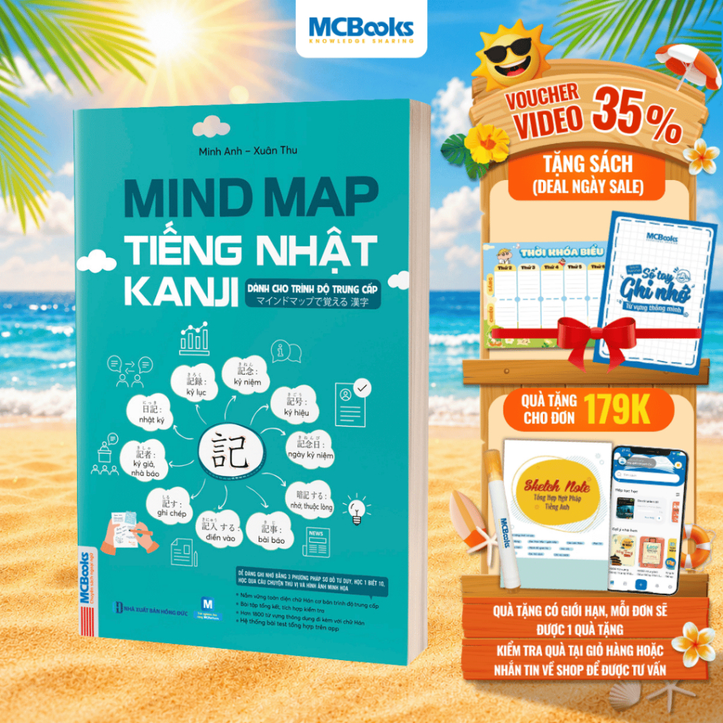Sách - Mind Map Kanji Tiếng Nhật – Dành Cho Trình Độ Trung Cấp