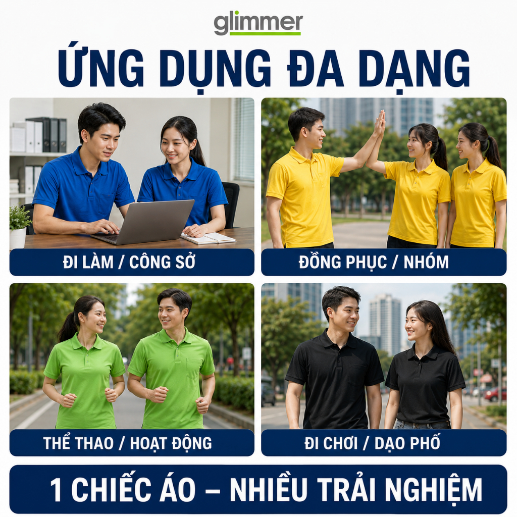 Áo Polo Nhật Có Túi Nam/Nữ Form Rộng 38-130Kg - Vải Active Cao Cấp - Chống Nắng - Thông Thoáng - Bền Màu | MÀU RỰC RỠ