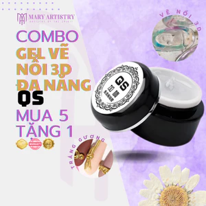 Gel Vẽ Nổi 3D QS Thuỷ Tinh Đa Năng - Đính Đá, Làm Dày Móng, Tráng Gương, Top Bóng - 20g
