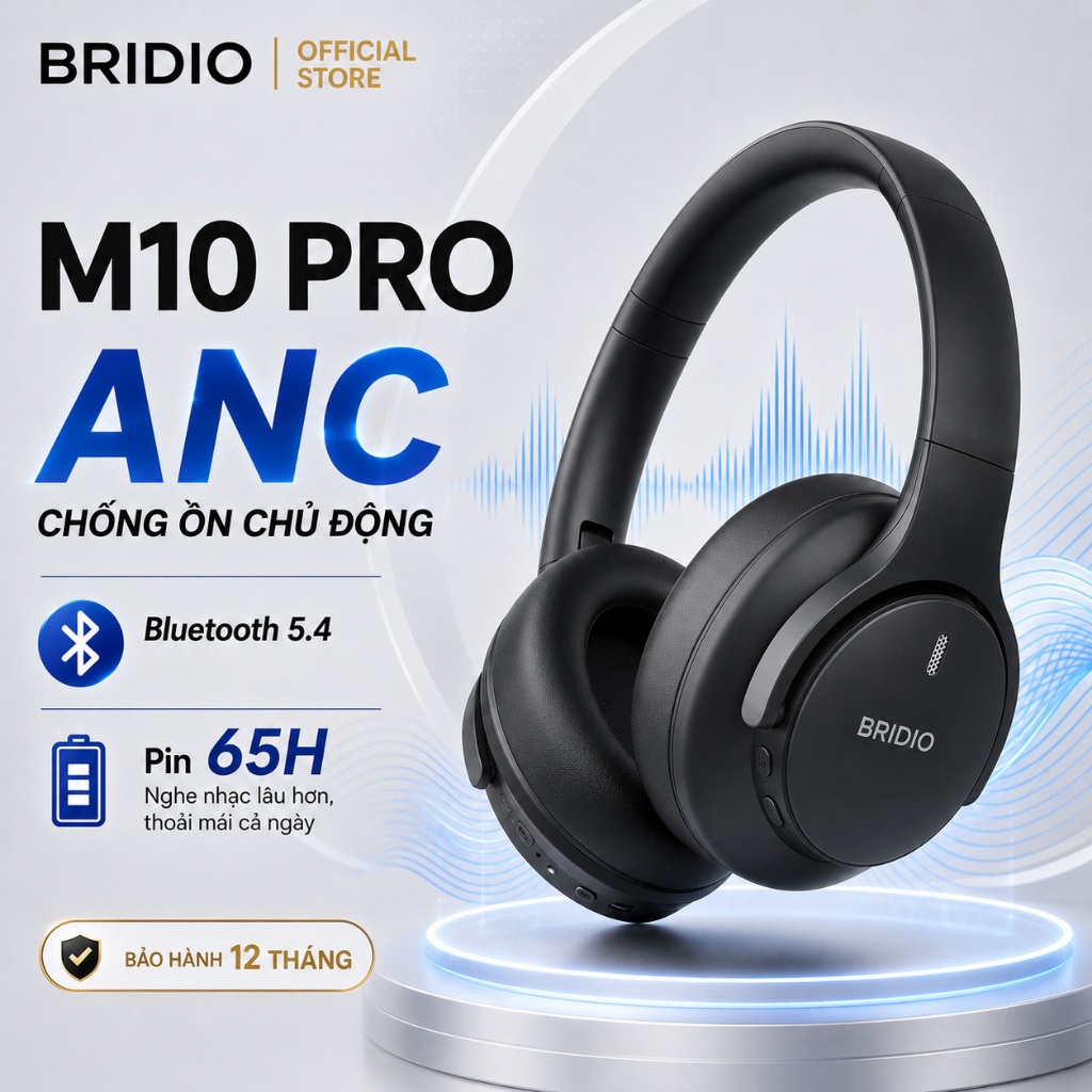 Tai Nghe Bluetooth Chụp Tai BRIDIO M10PRO ANC Chống Ồn Chủ Động, Pin ...