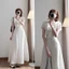 Váy cổ V dáng dài họa tiết chấm bi, Đầm maxi dáng dài đi biển kiểu hàn quốc Hoadanbistore