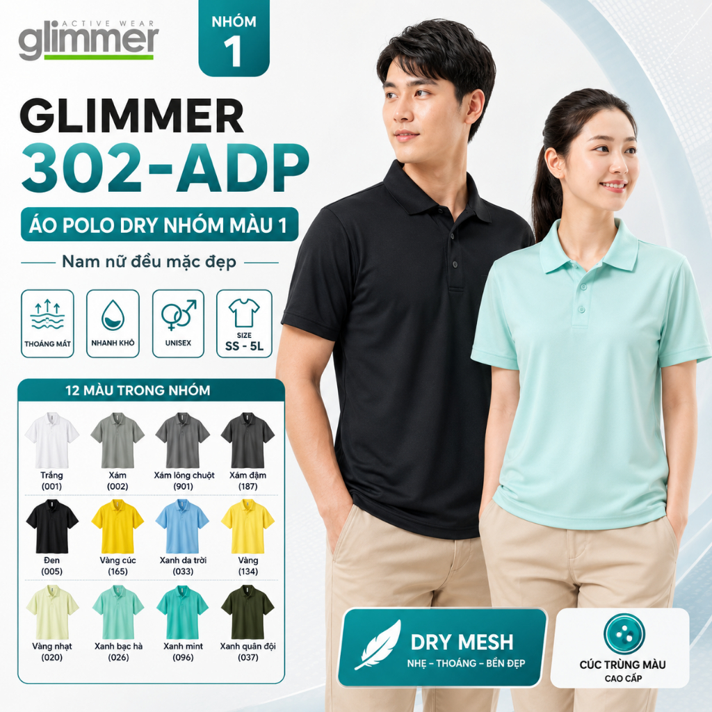 Áo Polo Nhật Không Túi Nam/Nữ Form 38-160Kg - Vải Active Cao Cấp - Chống Nắng - Thông Thoáng - Bền Màu | MÀU NGUYÊN BẢN