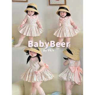 FOM ÔM-NGẮN- VÁY HOA HỒNG NHÍ - BabyBeer Design (váy kèm quần chip)