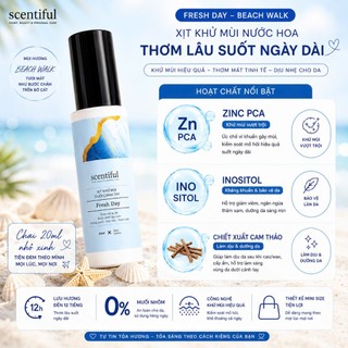 Khử Mùi Body Nữ Fresh Day | Scentiful – Hương Nước Hoa Lưu Hương 10h, Giảm Thâm, Khô Thoáng