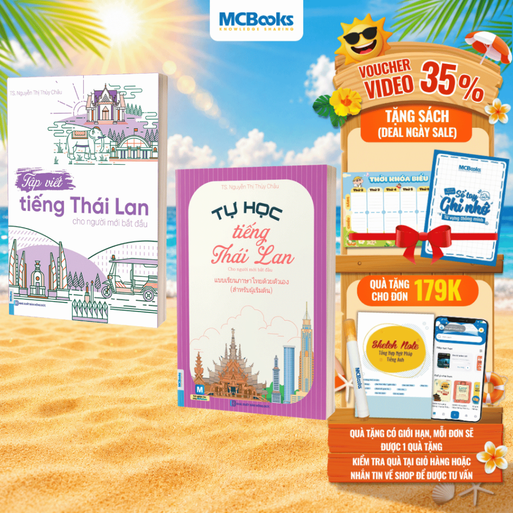 Sách - Combo Tự học tiếng Thái Lan cho người mới bắt đầu