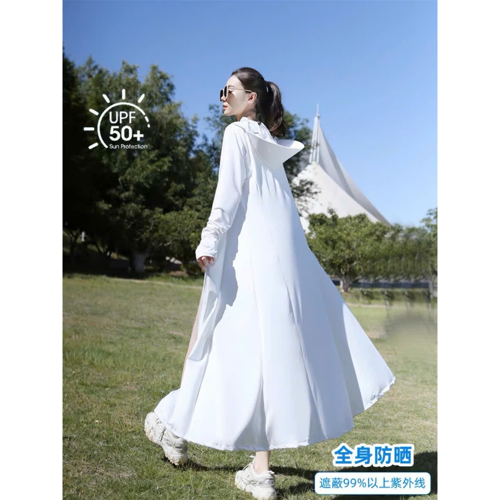 Áo Chống Nắng Dài Toàn Thân Nữ, Áo Khoác Chống Tia UV Che Kín Mặt Cổ Tay Chống Nắng Đi Xe Máy