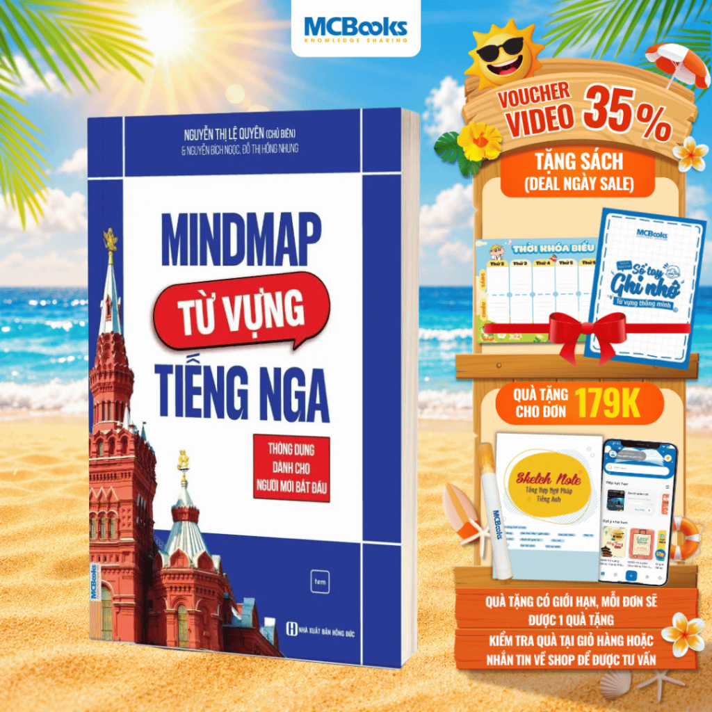 Sách - Mindmap Từ Vựng Tiếng Nga Thông Dụng Dành Cho Người Mới Bắt Đầu