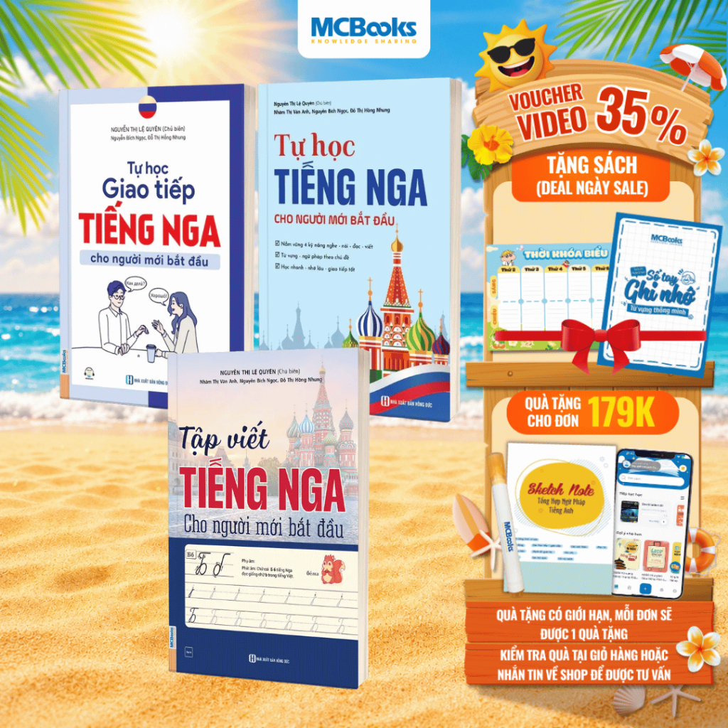 Sách - Combo Tự học và tập viết tiếng Nga cho người mới bắt đầu